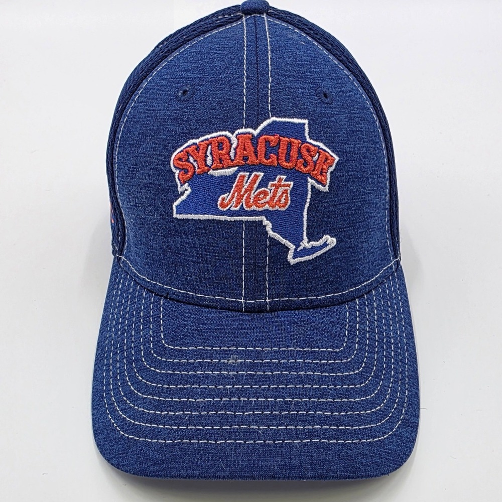 SYRACUSE METS NEW ERA HAT SIZE SMALL MEDIUM BLUE ORANGE MINOR LEAGUE BASEBALL